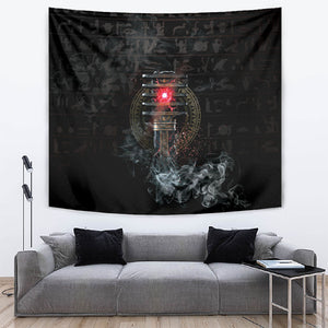 Egypt Djed Tapestry Glow Smoky Dark Style