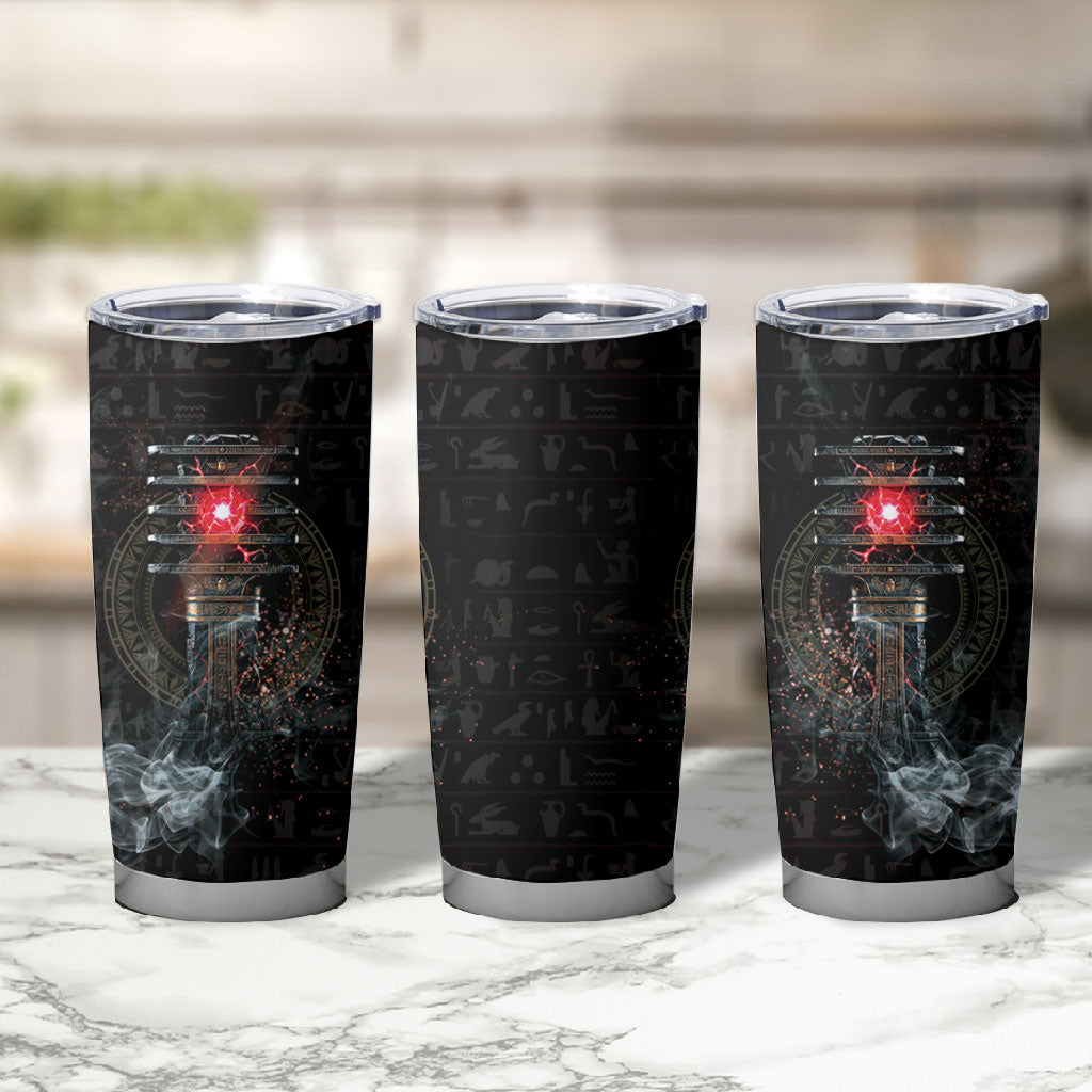 Egypt Djed Tumbler Cup Glow Smoky Dark Style