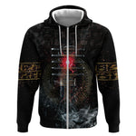 Egypt Djed Zip Hoodie Glow Smoky Dark Style