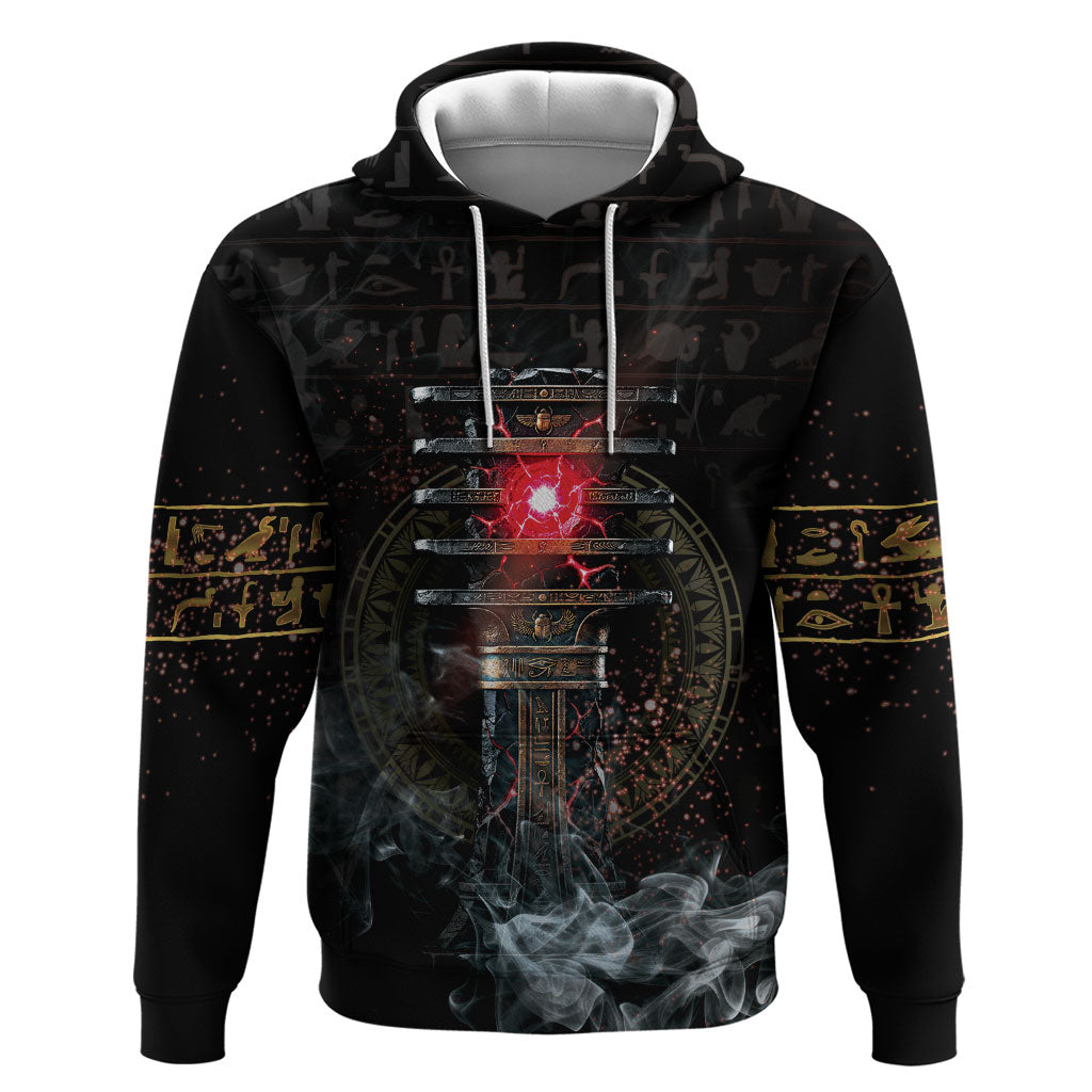 Egypt Djed Zip Hoodie Glow Smoky Dark Style