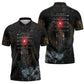 Egypt Djed Zipper Polo Shirt Glow Smoky Dark Style
