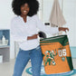 Custom Ivory Coast Football Laundry Basket Elephant Geometric African Art Style