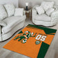 Custom Ivory Coast Football Area Rug Elephant Geometric African Art Style