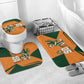 Custom Ivory Coast Football Bathroom Set Elephant Geometric African Art Style