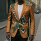 Custom Ivory Coast Football Blazer Elephant Geometric African Art Style