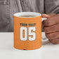 Custom Ivory Coast Football Ceramic Mug Elephant Geometric African Art Style