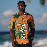 Custom Ivory Coast Football Hawaiian Shirt Elephant Geometric African Art Style