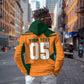 Custom Ivory Coast Football Hoodie Elephant Geometric African Art Style