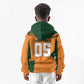 Custom Ivory Coast Football Kid Hoodie Elephant Geometric African Art Style