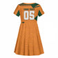Custom Ivory Coast Football Kid Short Sleeve Dress Elephant Geometric African Art Style