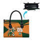 Custom Ivory Coast Football Leather Bag Elephant Geometric African Art Style