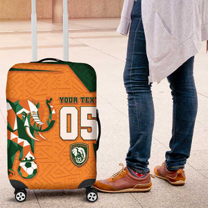 Custom Ivory Coast Football Luggage Cover Elephant Geometric African Art Style