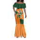 Custom Ivory Coast Football Mermaid Dress Elephant Geometric African Art Style