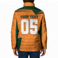 Custom Ivory Coast Football Padded Jacket Elephant Geometric African Art Style
