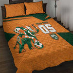 Custom Ivory Coast Football Quilt Bed Set Elephant Geometric African Art Style