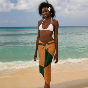 Custom Ivory Coast Football Sarong Elephant Geometric African Art Style
