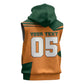Custom Ivory Coast Football Sleeveless Hoodie Elephant Geometric African Art Style
