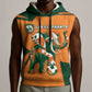 Custom Ivory Coast Football Sleeveless Hoodie Elephant Geometric African Art Style