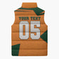Custom Ivory Coast Football Sleeveless Puffer Jacket Elephant Geometric African Art Style