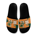 Custom Ivory Coast Football Slide Sandals Elephant Geometric African Art Style