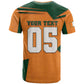 Custom Ivory Coast Football T shirt Elephant Geometric African Art Style