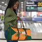 Custom Ivory Coast Football Travel Bag Elephant Geometric African Art Style