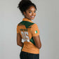 Custom Ivory Coast Football Women Polo Shirt Elephant Geometric African Art Style