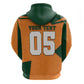Custom Ivory Coast Football Zip Hoodie Elephant Geometric African Art Style