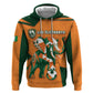 Custom Ivory Coast Football Zip Hoodie Elephant Geometric African Art Style