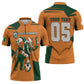 Custom Ivory Coast Football Zipper Polo Shirt Elephant Geometric African Art Style