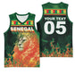 Custom Senegal Football Basketball Jersey Fiery Lion Halftone Mix Gradient Map Style