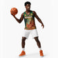 Custom Senegal Football Basketball Jersey Fiery Lion Halftone Mix Gradient Map Style