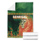 Senegal Football Blanket Fiery Lion Halftone Mix Gradient Map Style