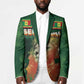 Custom Senegal Football Blazer Fiery Lion Halftone Mix Gradient Map Style