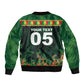 Custom Senegal Football Bomber Jacket Fiery Lion Halftone Mix Gradient Map Style