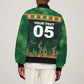 Custom Senegal Football Bomber Jacket Fiery Lion Halftone Mix Gradient Map Style