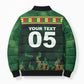 Custom Senegal Football Bomber Puffer Jacket Fiery Lion Halftone Mix Gradient Map Style