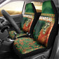Senegal Football Car Seat Cover Fiery Lion Halftone Mix Gradient Map Style