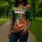 Custom Senegal Football Cross Shoulder Shirt Fiery Lion Halftone Mix Gradient Map Style