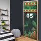 Custom Senegal Football Door Cover Fiery Lion Halftone Mix Gradient Map Style
