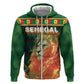 Custom Senegal Football Hoodie Fiery Lion Halftone Mix Gradient Map Style