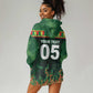 Custom Senegal Football Hoodie Dress Fiery Lion Halftone Mix Gradient Map Style