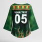 Custom Senegal Football Kimono Sleeve Blouse Fiery Lion Halftone Mix Gradient Map Style