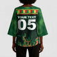Custom Senegal Football Kimono Sleeve Blouse Fiery Lion Halftone Mix Gradient Map Style