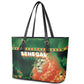 Senegal Football Leather Tote Bag Fiery Lion Halftone Mix Gradient Map Style