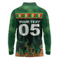 Custom Senegal Football Long Sleeve Polo Shirt Fiery Lion Halftone Mix Gradient Map Style