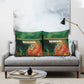 Senegal Football Pillow Cover Fiery Lion Halftone Mix Gradient Map Style