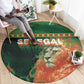 Senegal Football Round Carpet Fiery Lion Halftone Mix Gradient Map Style