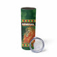 Custom Senegal Football Skinny Tumbler Fiery Lion Halftone Mix Gradient Map Style