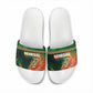 Senegal Football Slide Sandals Fiery Lion Halftone Mix Gradient Map Style